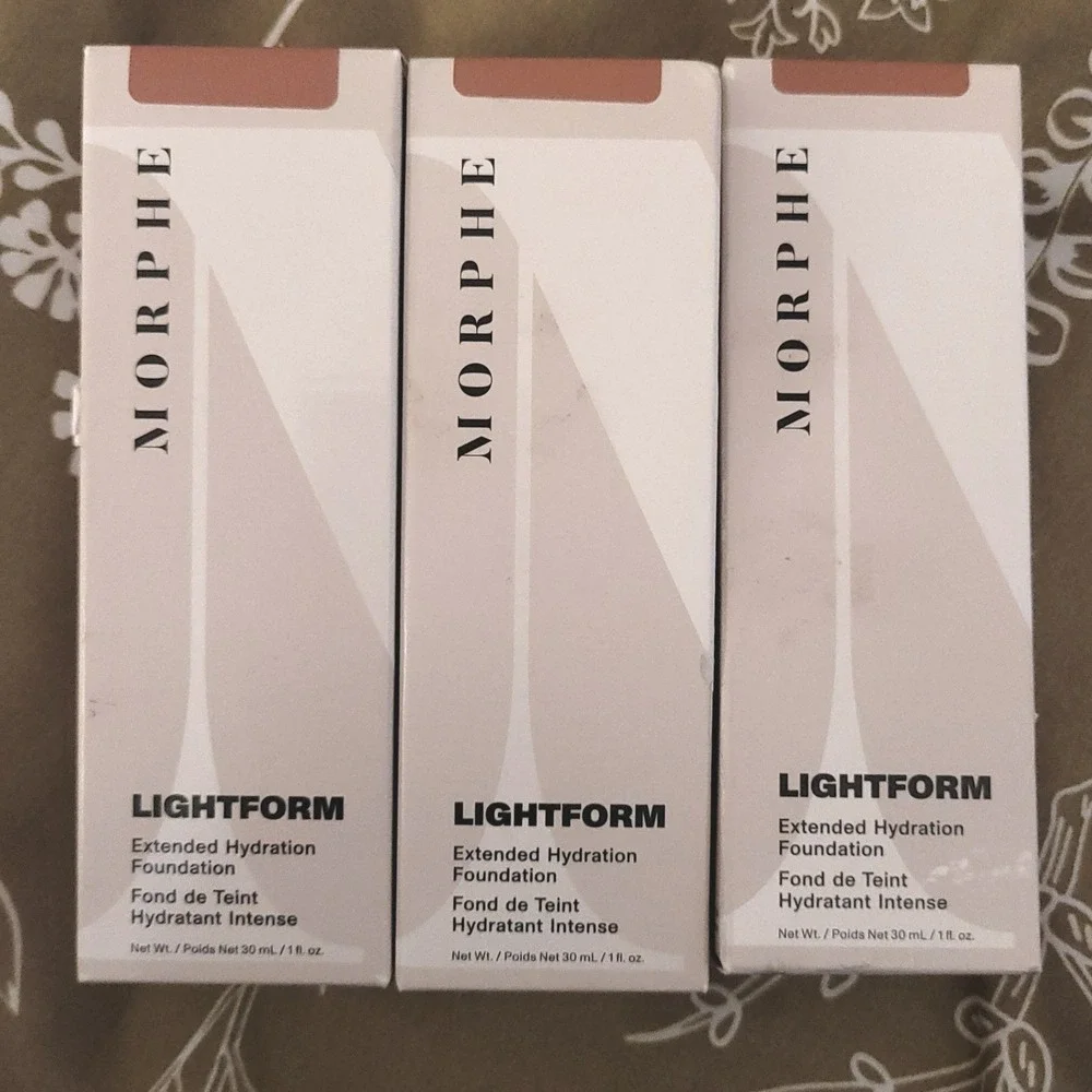 3 Morphe NIB NEW Lightform Extended Hydration Foundations Rich 24W Glow‎ Radiant